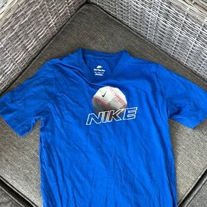 Nike Blue Short Sleeve Tee with Graphic Design